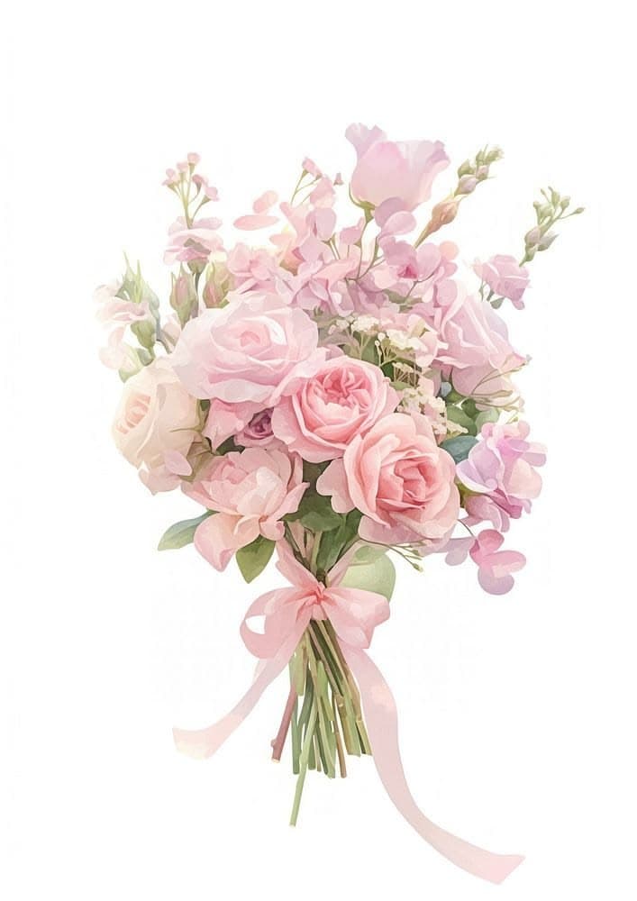 Buket bunga bernuansa peach